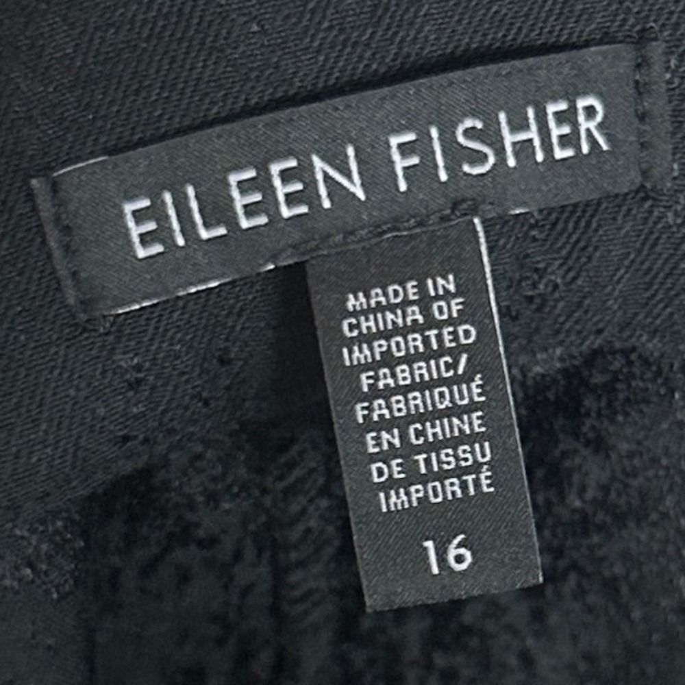 Eileen Fisher Black Jacquard Stencil Ankle Brocade Pants Womens Size 16 Trousers - Picture 3 of 16